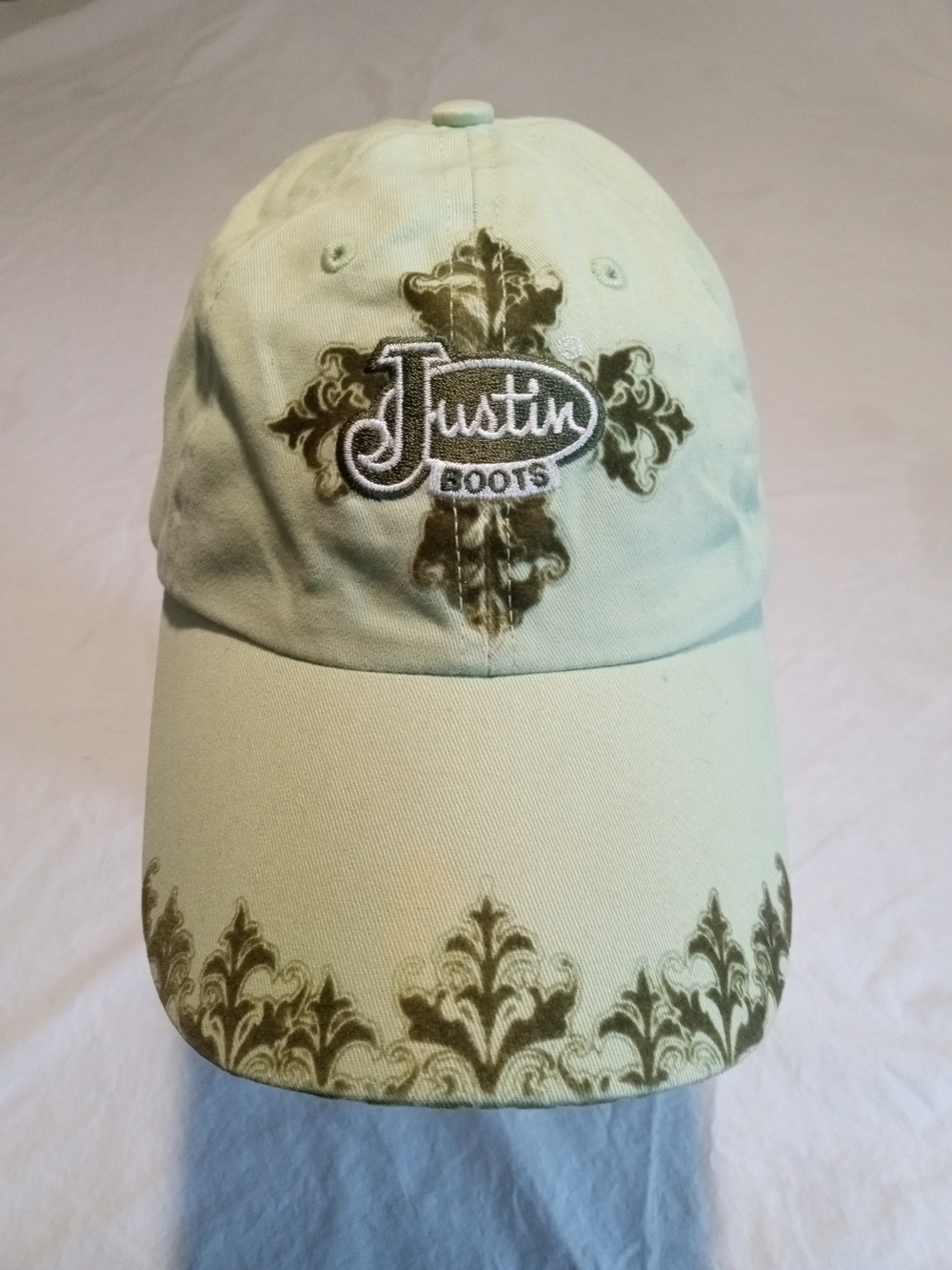 Justin Boots Pale Green Cap with Olive Accents